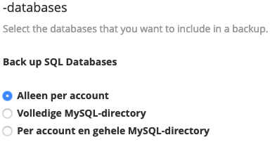 Back-up databases