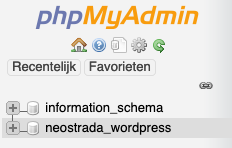 phpmyadmin voorbeeld database