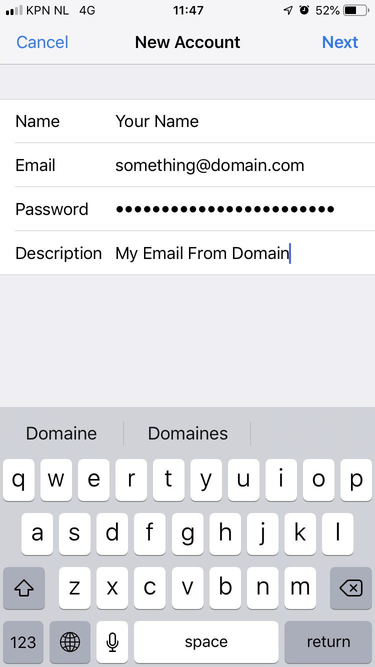 E-pošta na iPhone koraku 3