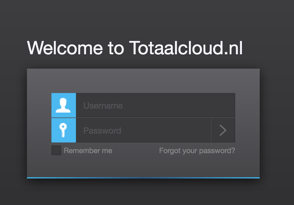 Log in to your Totaalcloud account