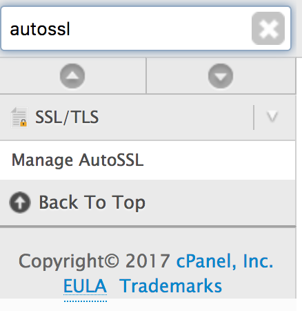 Klik op Manage AutoSSL